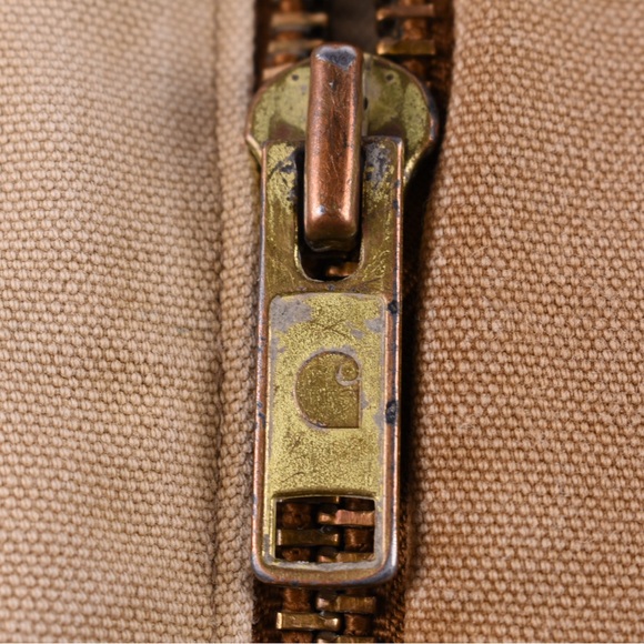 Vintage Carhartt Duck Canvas Work Jacket Tan Large - Picture 6 of 10